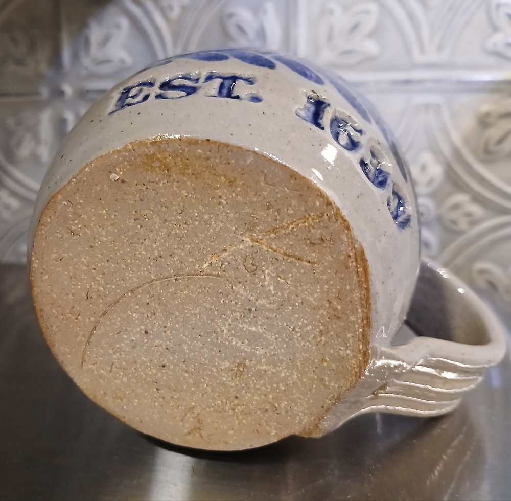 Westerwald Pottery Stoneware Cobalt Mug-Milford CT Est 1639 - Picture 4 of 4